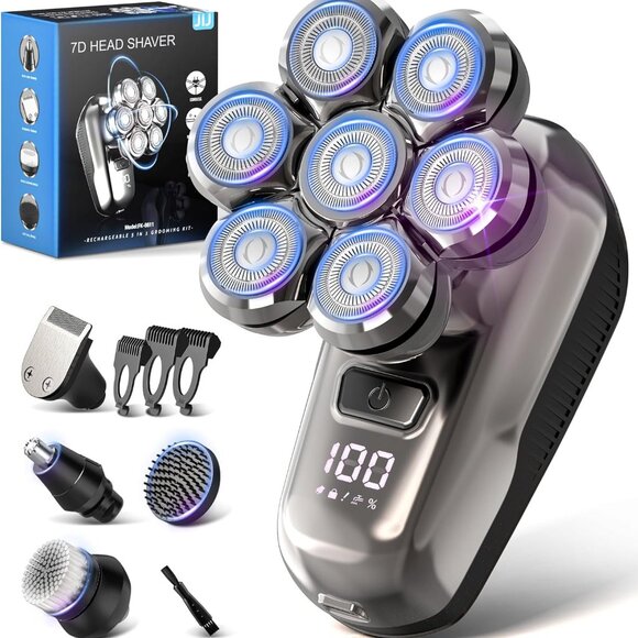 Head Shavers for Bald Men - 5-in-1 Electric Head Shaver Grooming Kit - Picture 1 of 9